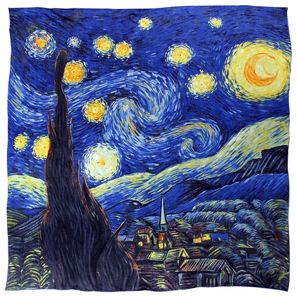 600x600 Square Silk Scarf Neck Painting - Square Painting