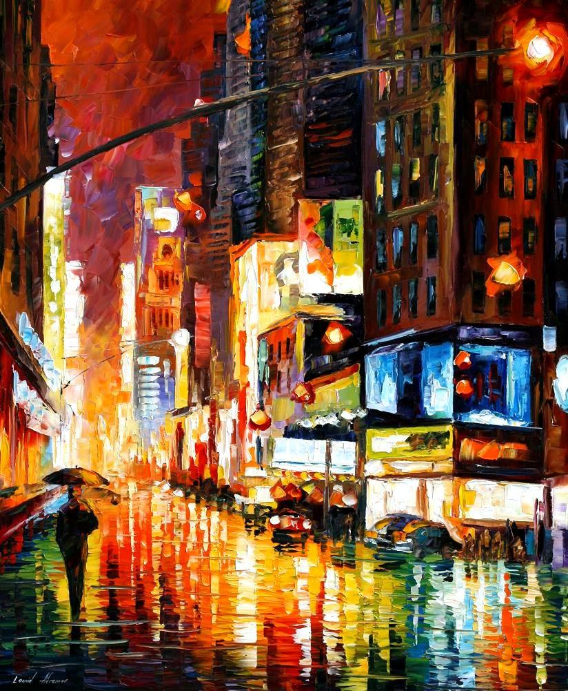 824x1001 Times Square 1 Palette Knife Oil Painting On Canvas By Leonid - Square Painting
