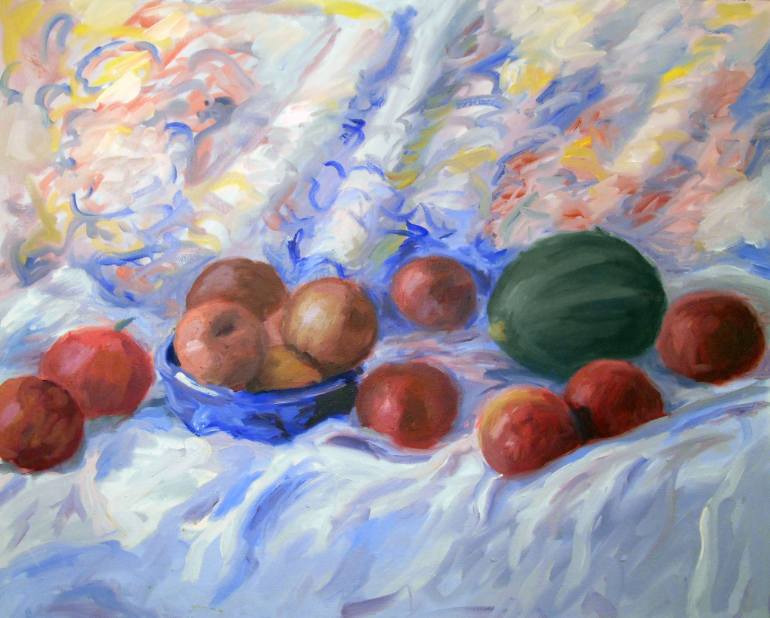 770x618 Saatchi Art Still Life With Apples And Squash Painting By Fred Bell - Squash Painting