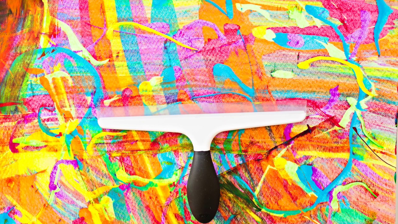 1280x720 Rainbow Squeegee Painting Art - Squeegee Painting