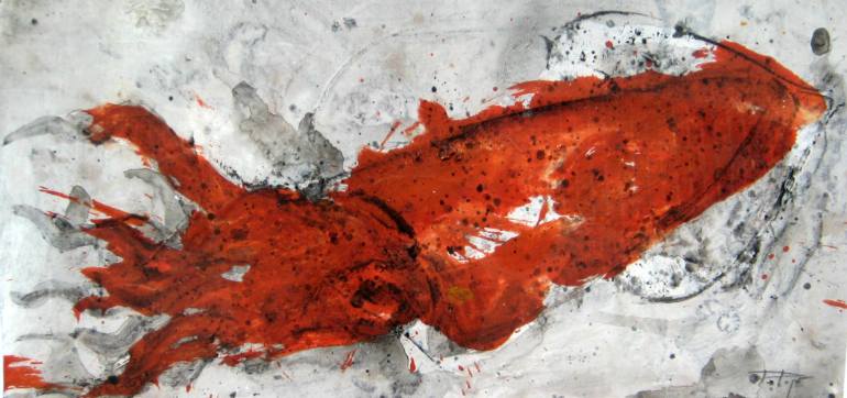 770x362 Saatchi Art Squid Painting By Jesus Pelegri - Squid Painting