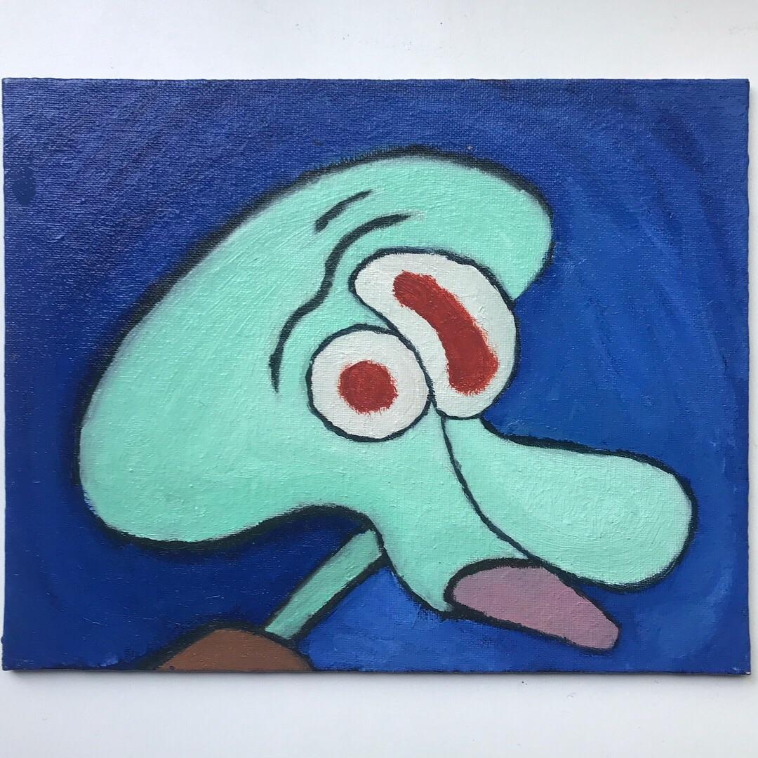 Squidward Painting At PaintingValley Com Explore Collection Of   Squidward Painting 20 