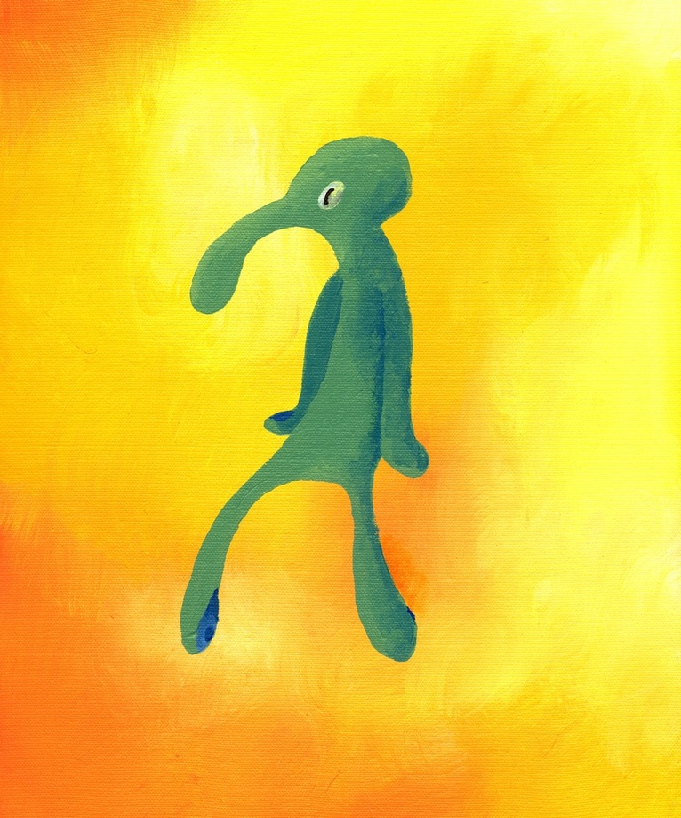 766x920 Bold And Brash, An Art Print By Ra Lu - Squidward Painting Canvas