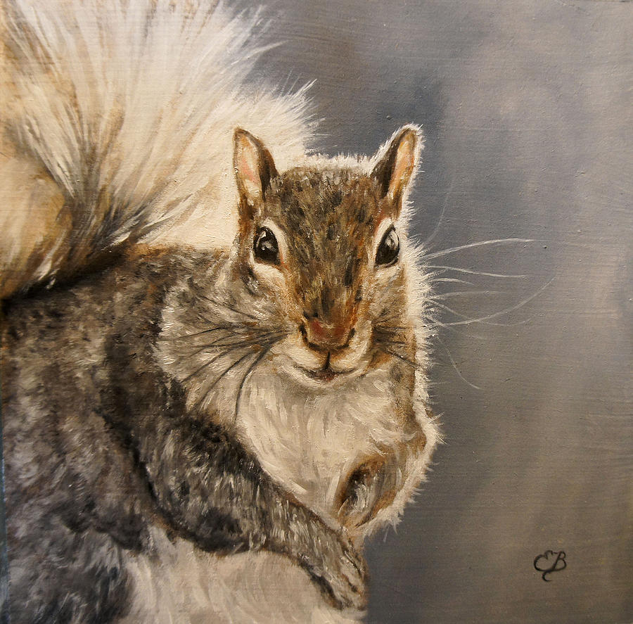 900x887 Squirrel Painting By Elizabeth Barrett - Squirrel Painting