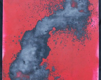 340x270 Red Black Painting Etsy - Squirt Painting