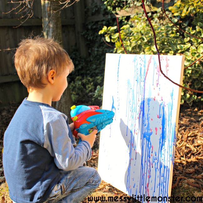 650x650 Water Pistol Painting Is The Best Outdoor Art Activity Ever - Squirt Painting