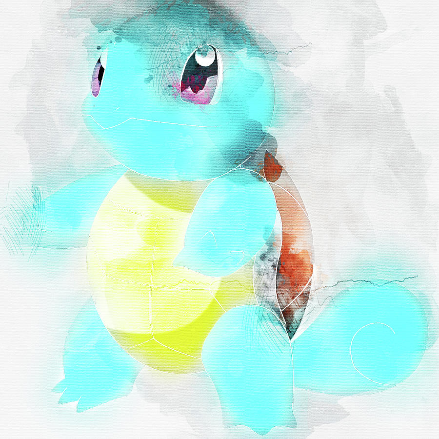 900x900 Pokemon Squirtle Abstract Portrait - Squirtle Painting