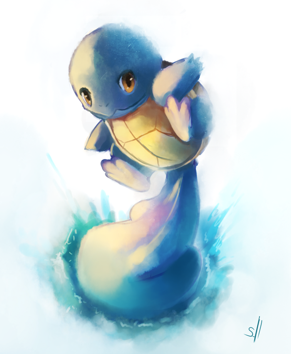 600x731 Squirtle Painting By Salanchu - Squirtle Painting