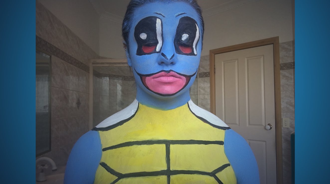 1323x741 Squirtle Pokemon Body Paint - Squirtle Painting