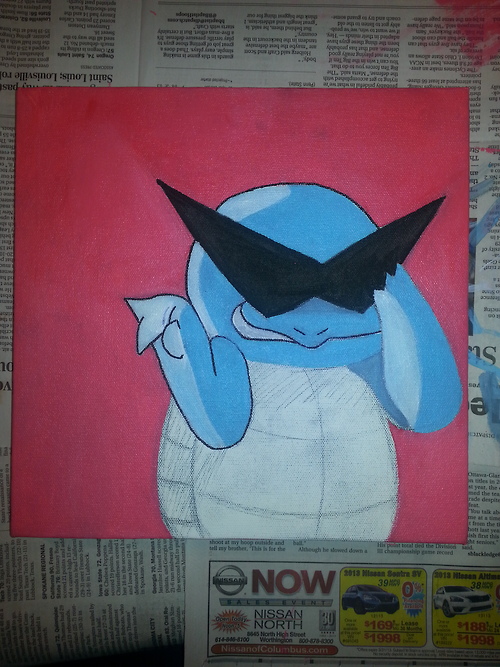 500x667 Wip Squirtle Painting By Sparkwoman - Squirtle Painting