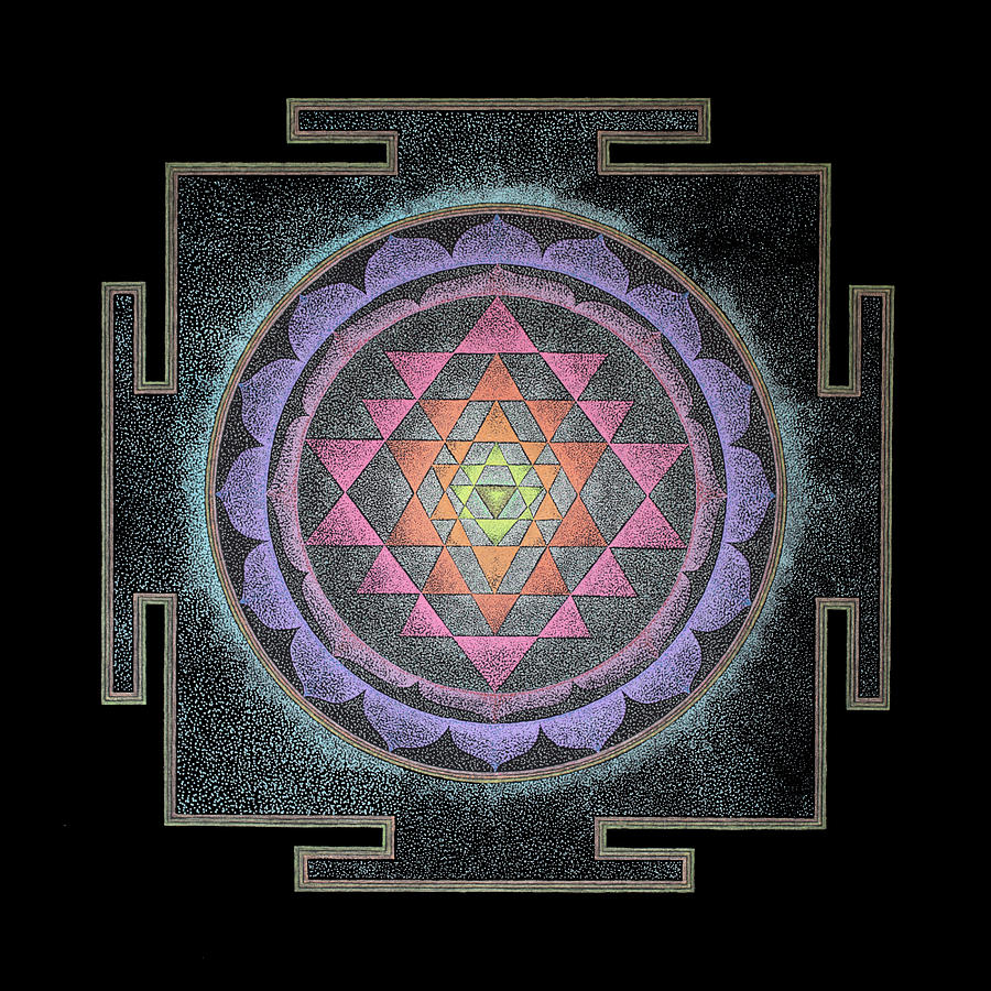 900x900 Sri Yantra Painting By Keiko Katsuta - Sri Yantra Painting