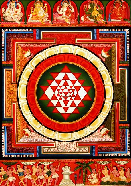 459x650 Sri Yantra Thanka - Sri Yantra Painting