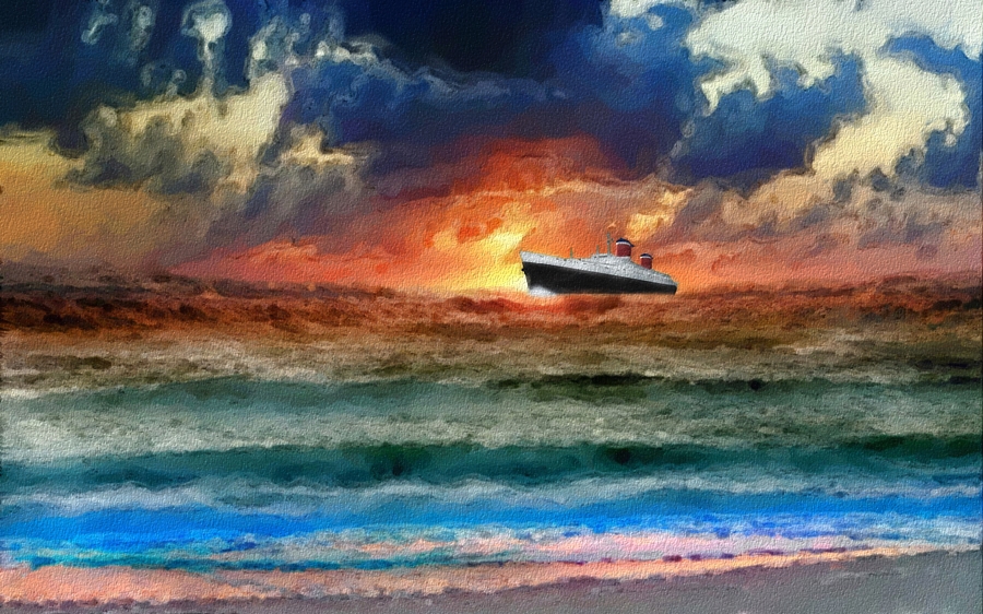 900x562 Ss United States - Ss United States Painting