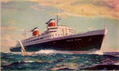 484x289 Ss United States 1952, A Twin To Ss American Star Ship Paintings - Ss United States Painting
