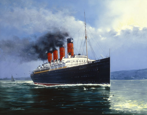 500x393 Sea Trials - Ss United States Painting