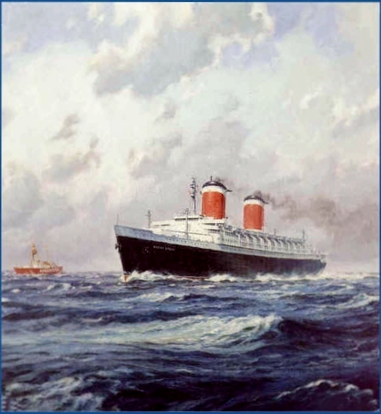 554x602 Painting By William S.s. America - Ss United States Painting