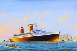 258x172 Prints Paintings Of Ships, Sailing, Tall, Ocean Liners, - Ss United States Painting