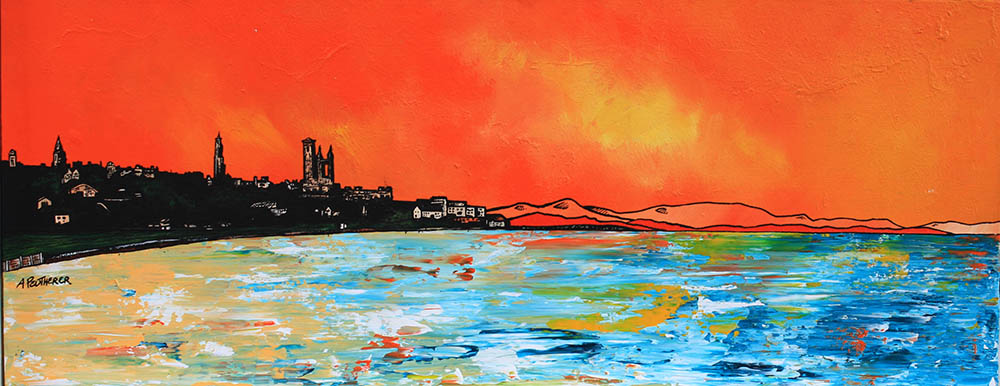 1000x386 Painting Amp Prints Of St Andrews Sunrise Over The Beach - St Andrews Painting