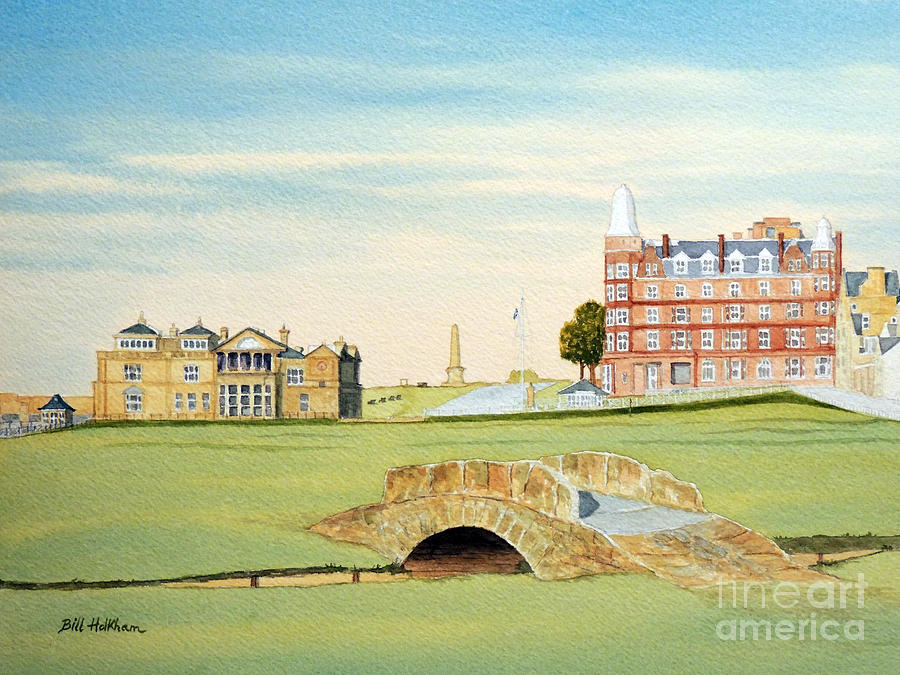900x675 St Andrews Golf Course Scotland Classic View Painting By Bill Holkham - St Andrews Painting