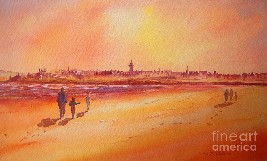 900x542 Sunset St Andrews Scotland Painting By Beatrice Cloake - St Andrews Painting