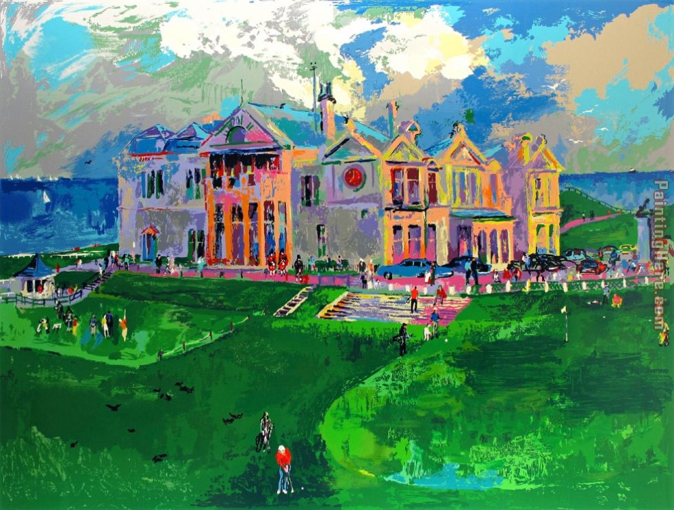 980x742 Leroy Neiman Clubhouse - St Andrews Painting