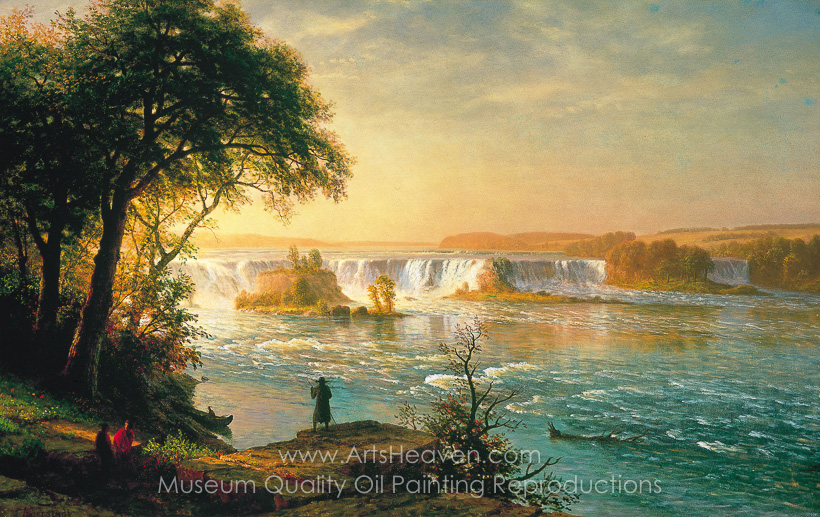 820x517 Reproduction Painting Albert Bierstadt The Falls Of St. Anthony - St Anthony Painting