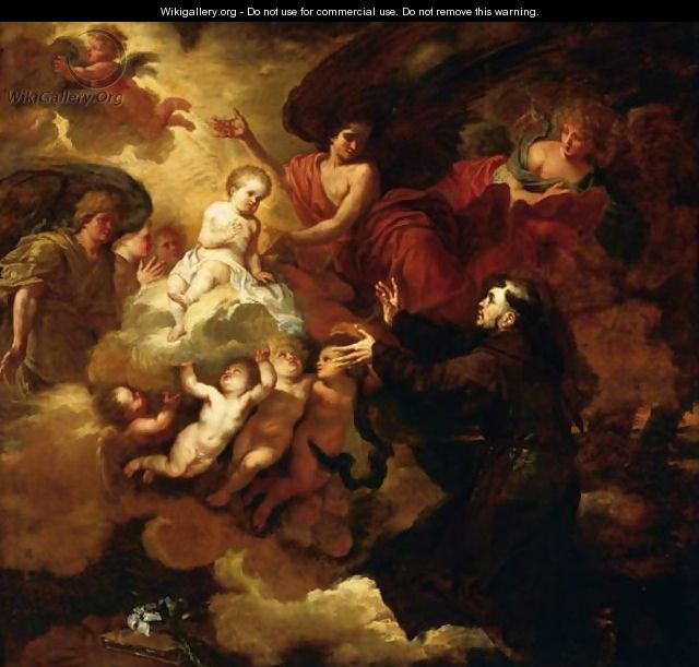 640x611 The Vision Of Saint Anthony Of Padua - St Anthony Painting