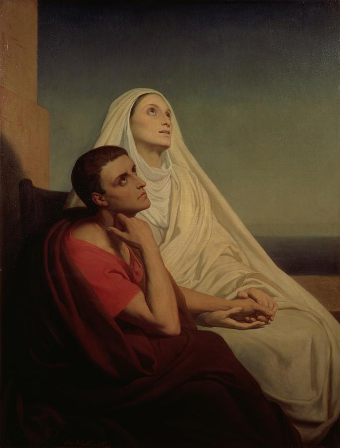 684x900 St Augustine And His Mother St Monica Painting By Ary Scheffer - St Augustine Painting