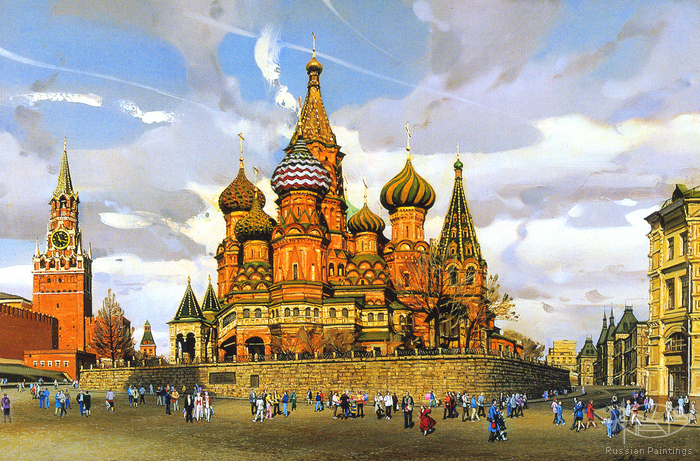 700x461 Russian Paintings Gallery - St Basils Cathedral Painting
