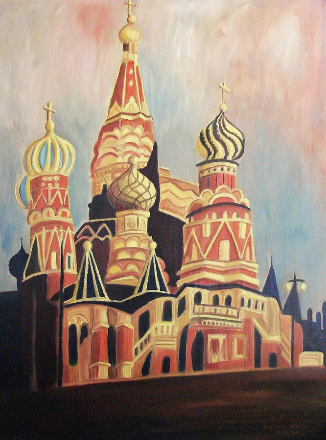 666x900 St Basil's Cathedral Moscow Painting By Suzanne Marie Leclair - St Basils Cathedral Painting