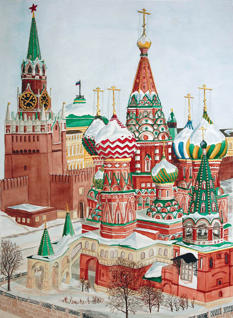 476x650 The Dlucs Collection - St Basils Cathedral Painting