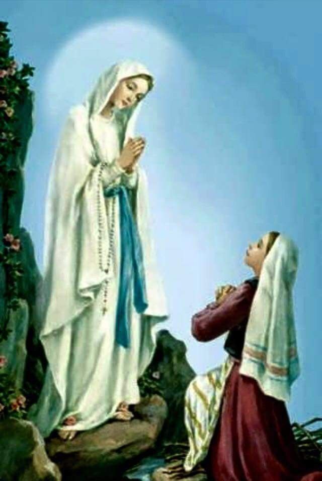 640x954 St Bernadette With Our Lady Of Lourdes Art In Religion - St Bernadette Painting