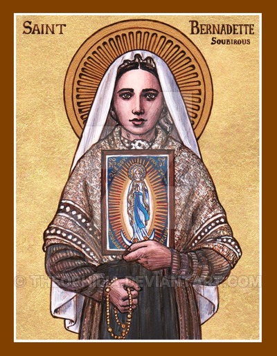 400x515 St. Bernadette Soubirous Of Lourdes Icon By Theophilia - St Bernadette Painting