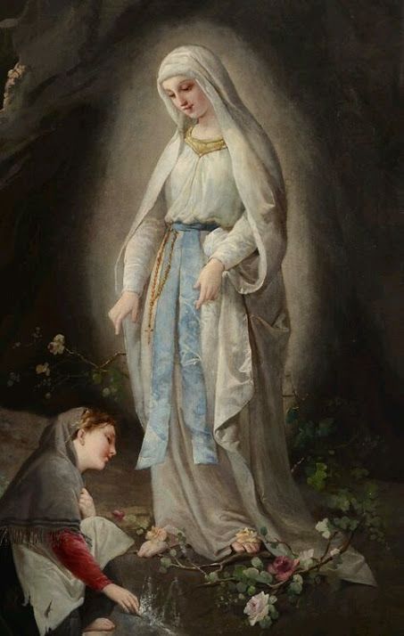 453x714 Virgin Mary And St. Bernadette Saint Bernadette - St Bernadette Painting