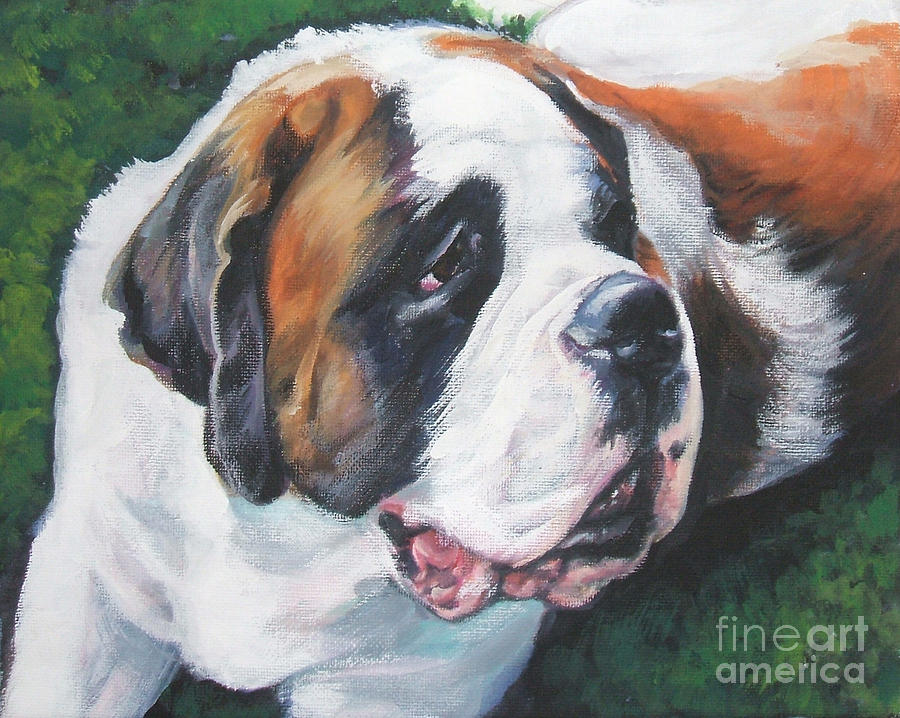 900x718 Saint Bernard Painting By Lee Ann Shepard - St Bernard Painting