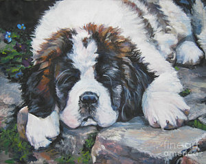 300x240 Saint Bernard Paintings Fine Art America - St Bernard Painting