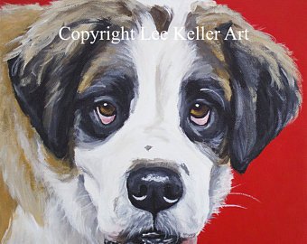 340x270 Saint Bernard Art Etsy - St Bernard Painting