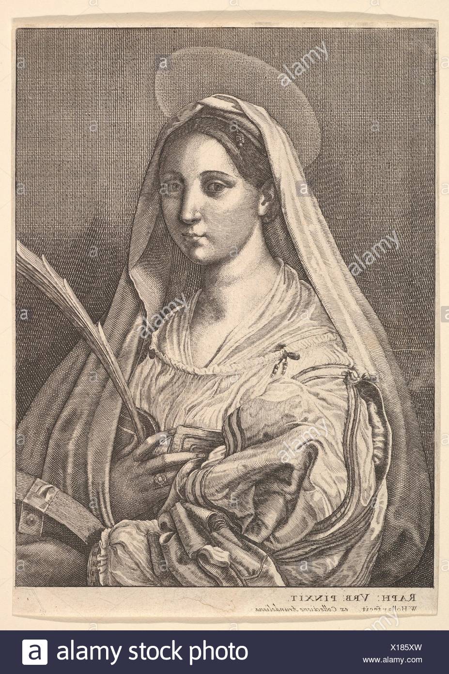 927x1390 St. Catherine Of Alexandria. Etcher Wenceslaus Hollar (Bohemian - St Catherine Of Alexandria Painting Raphael