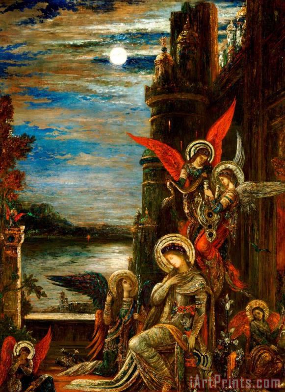 581x800 Gustave Moreau St Cecilia The Angels Announcing Her Coming - St Cecilia Painting
