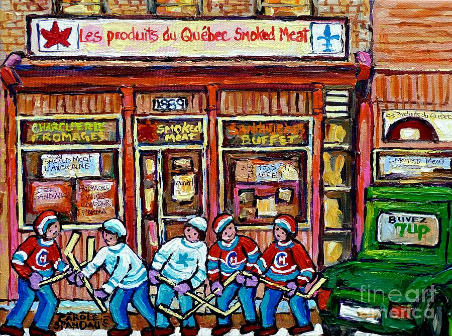 900x669 Original Street Hockey Art Paintings For Sale Les Produits Du - St Charles Painting