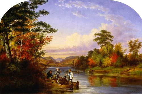 500x332 The Narrows On Lake St Charles Painting Cornelius Krieghoff Oil - St Charles Painting