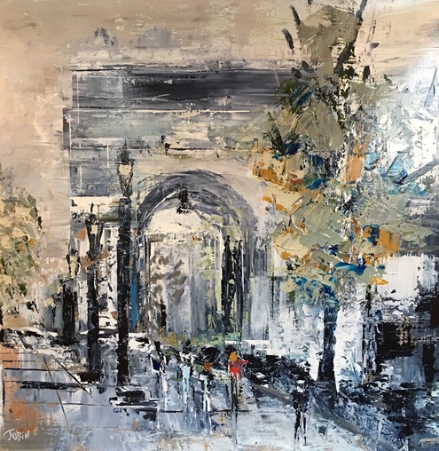 495x508 Paris Porte Saint Denis By Robin Chedeville, 2017 Painting - St Denis Painting