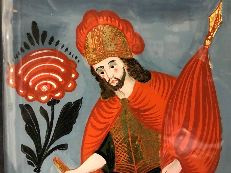 768x576 Reverse Glass Painting Saint Florian, Patron Saint - St Florian Painting