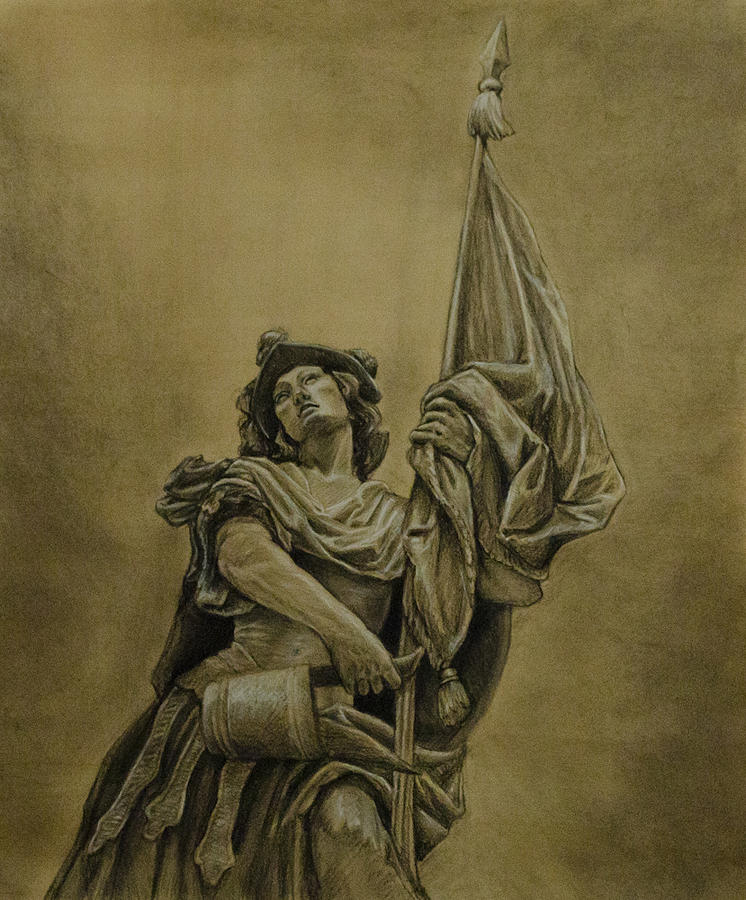 746x900 Saint Florian Drawing By Bonnie Thomas - St Florian Painting