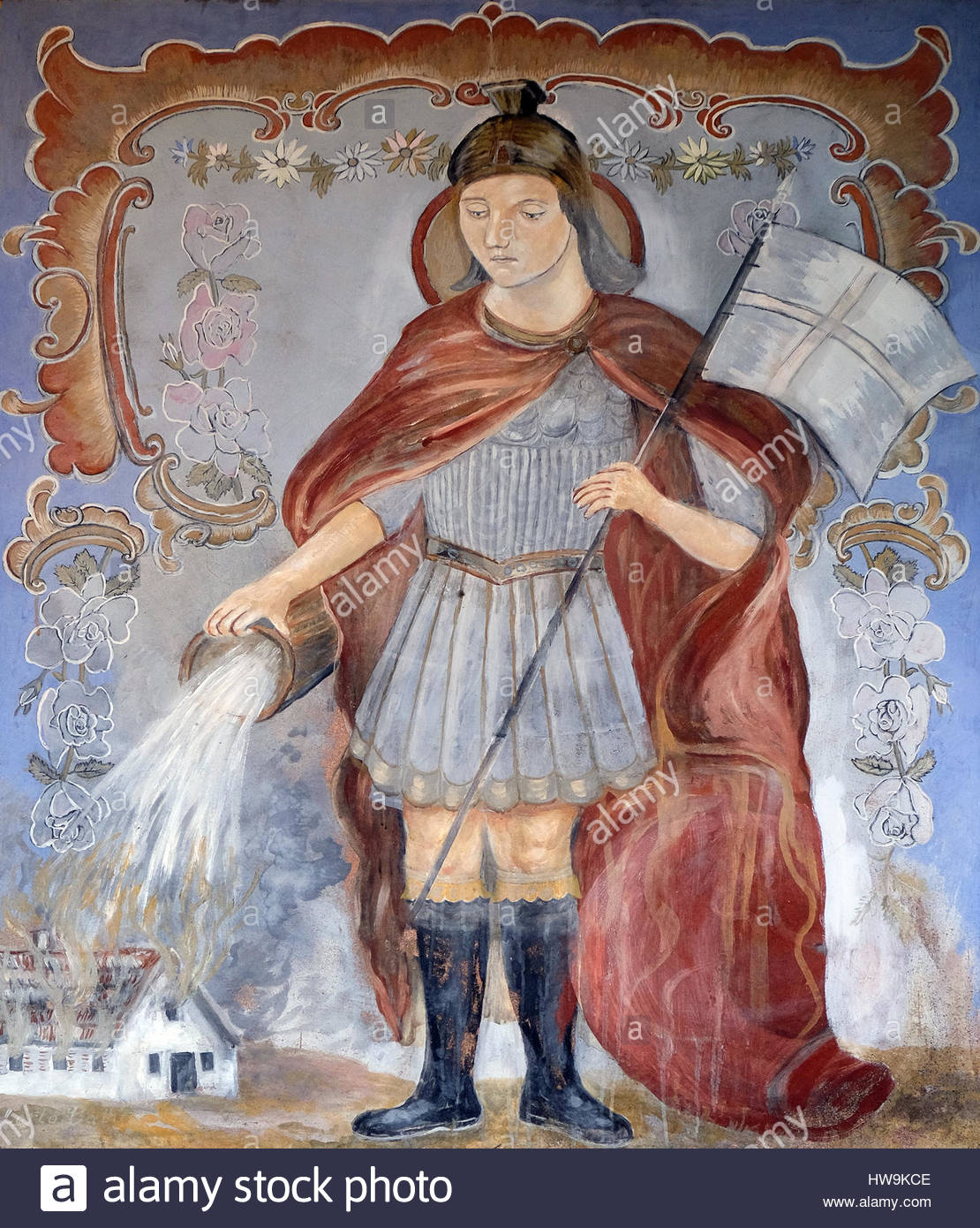 1110x1390 Saint Florian Painting On The Facade Of The House In Bad Ischl - St Florian Painting
