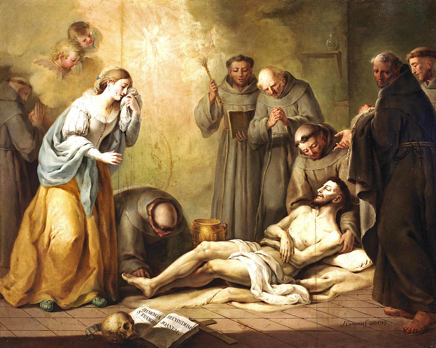 900x718 The Death Of Saint Francis Of Assisi Painting By Jose Camaron Boronat - St Francis Of Assisi Painting