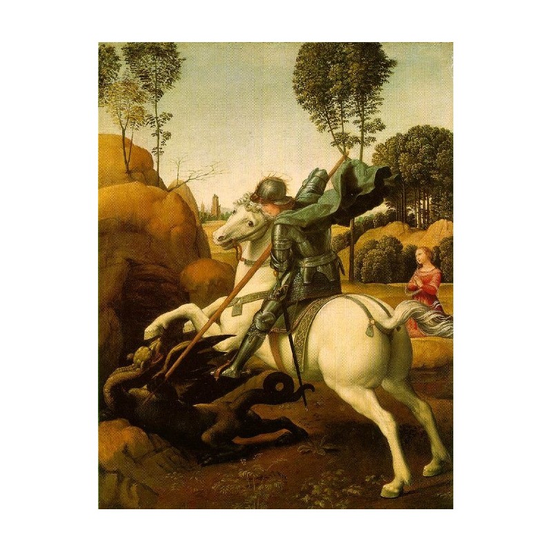 800x800 St. George Fighting The Dragon 1504 06 By Raphael Sanzio Art - St George And The Dragon Painting