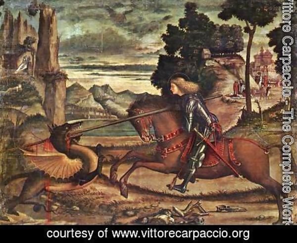 600x491 Vittore Carpaccio - St George And The Dragon Painting