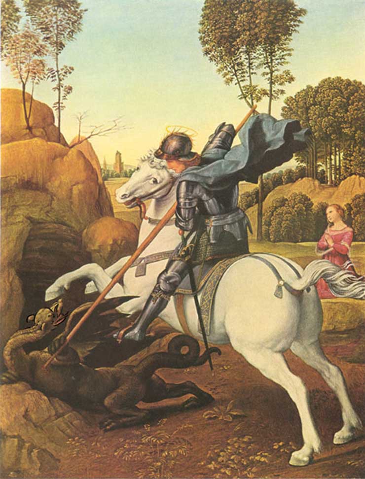 740x972 Raphael's St George And The Dragon Christine Hartman - St George And The Dragon Painting Raphael