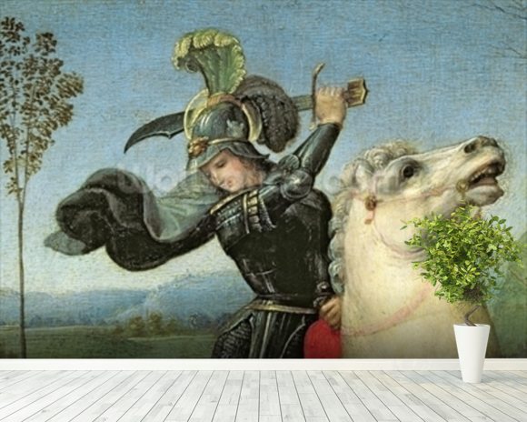 580x464 Raphael Amp St. George Struggling With The Dragon Amp Wall Mural - St George And The Dragon Painting Raphael